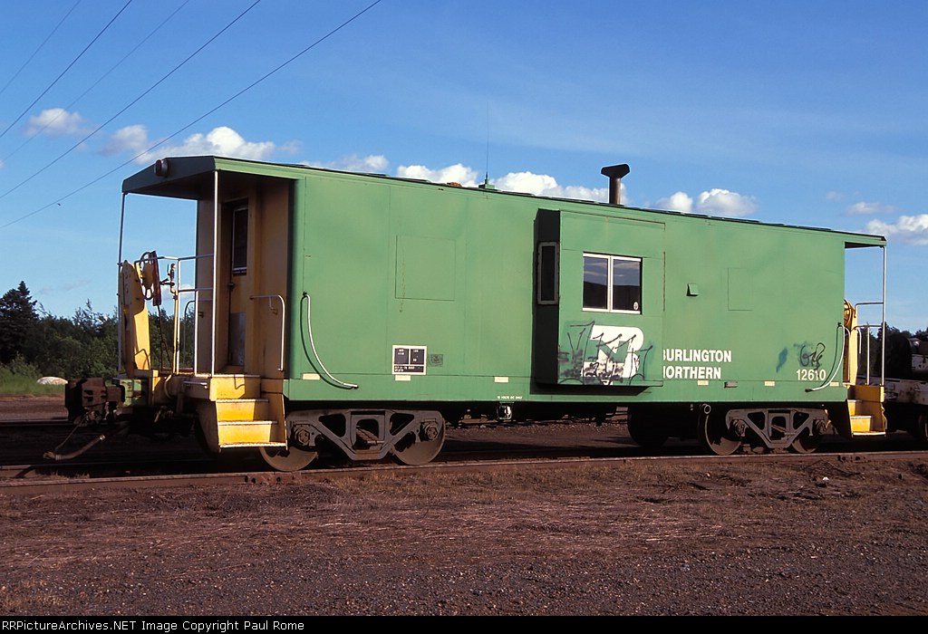 BN 12610, BayWindow Caboose, at the BN Yard